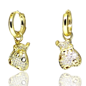 Cercei Formă de Saculet cu Bani