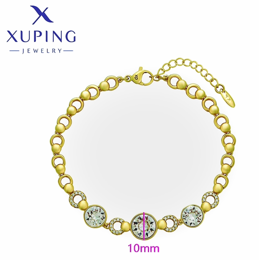 Brățară Aurie cu Legături Circulare și Pietre Clare