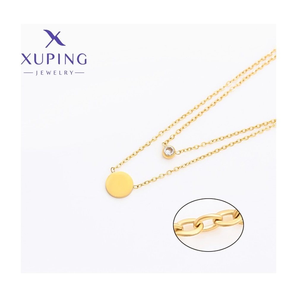 Colier Două Lanțuri Disc Minimalist