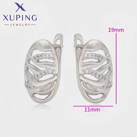 Cercei Placați Aur Alb Ovali