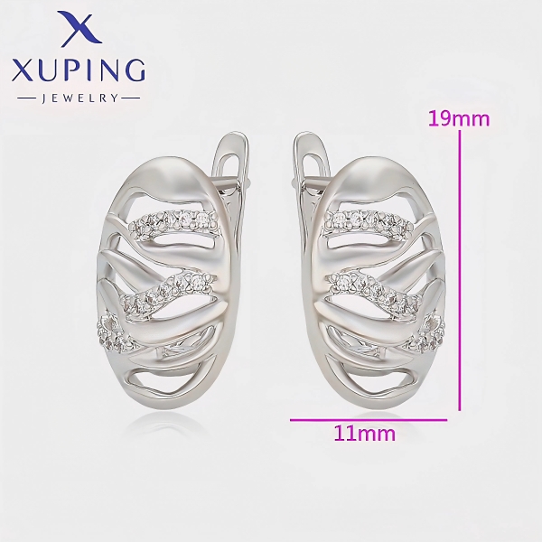 Cercei Placați Aur Alb Ovali