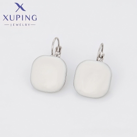 Cercei Placati Aur Alb cu Inserție Alba